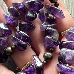 Vintage Amethyst & Sterling Beaded Necklace
